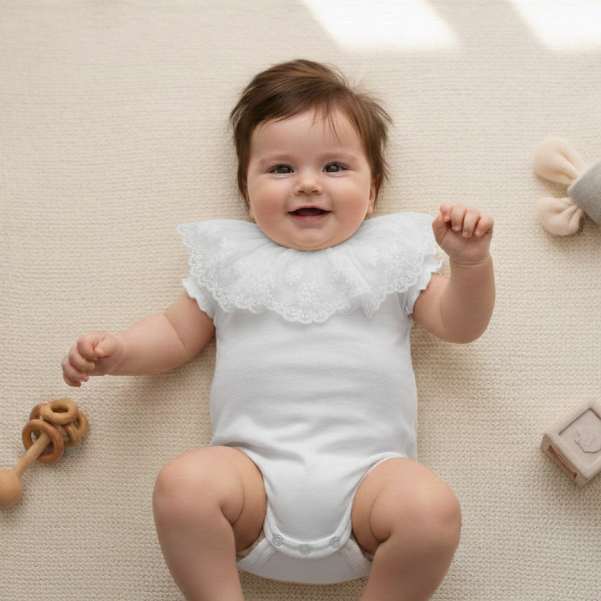 Ver Body cuello encaje beige/blanco