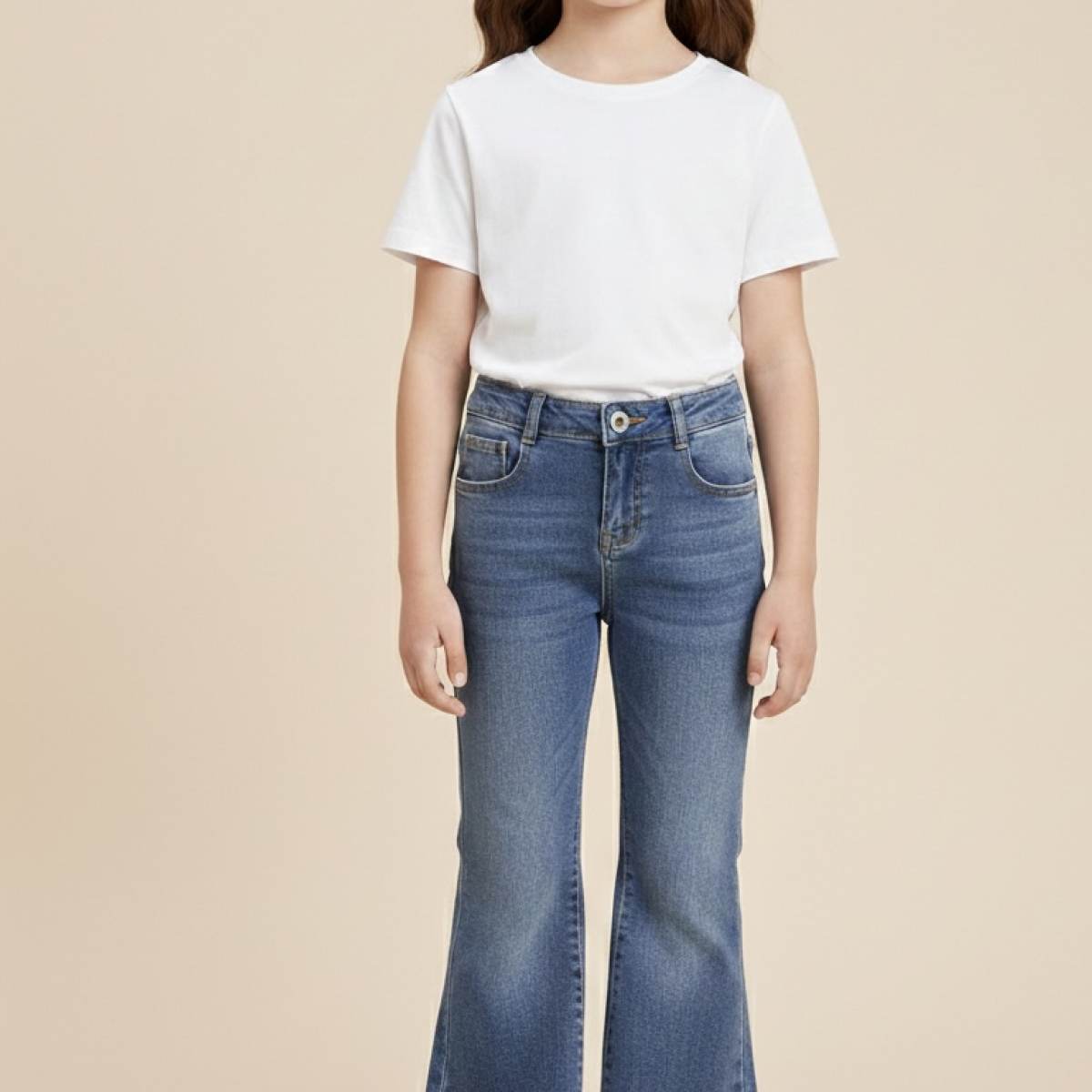 Ver Pantalón azul denim niña