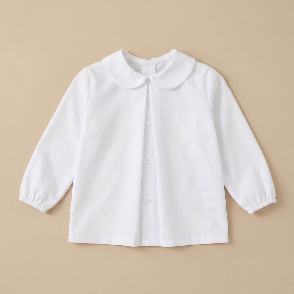 Ver Camisa bebé niño cuello bobo blanco