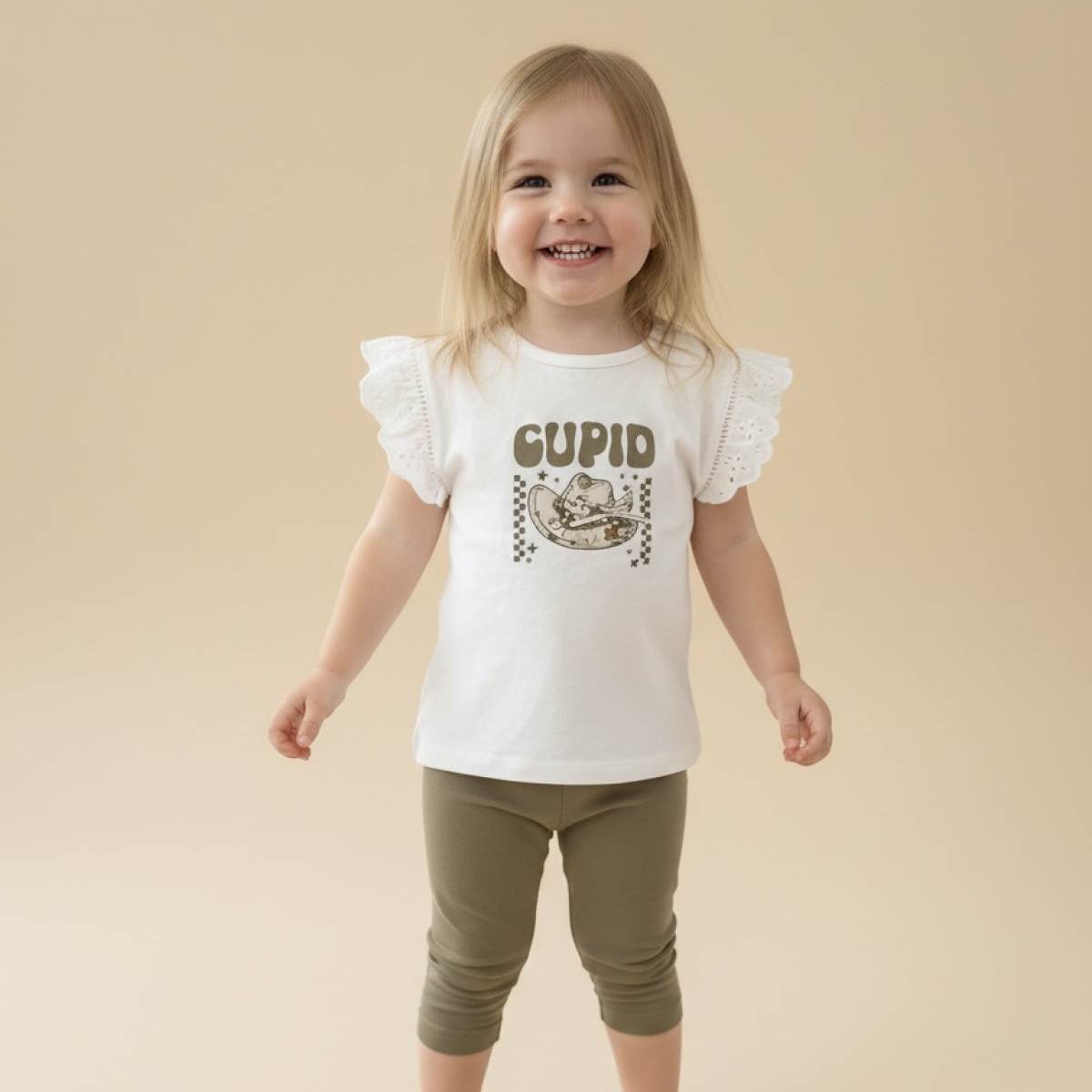 Ver Conjunto bebé niña cupid verde tropa