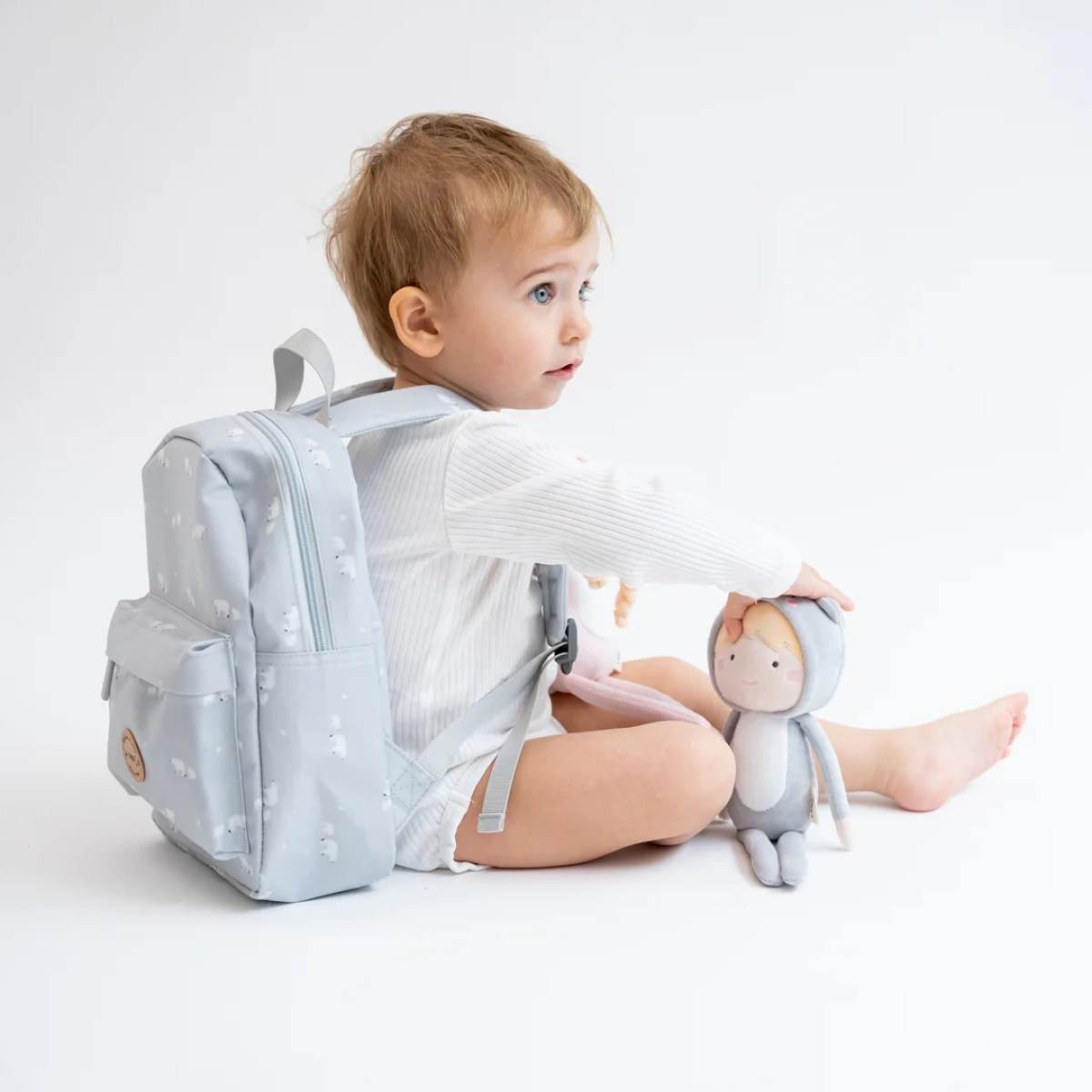 Ver Saro mochila verde agua oso polar