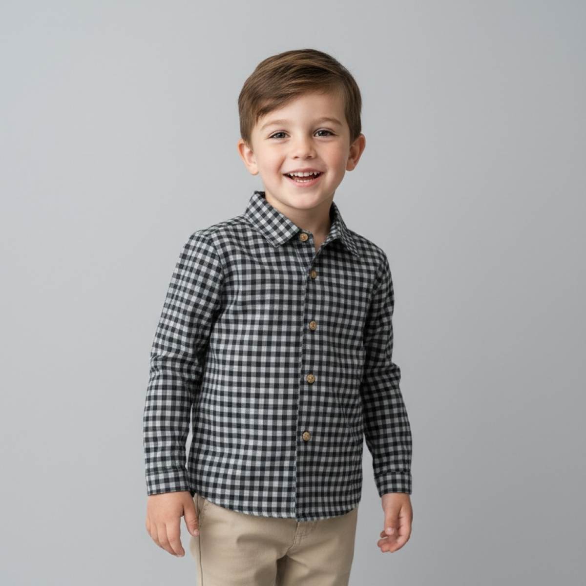 Ver Camisa niño vichy azul/gris