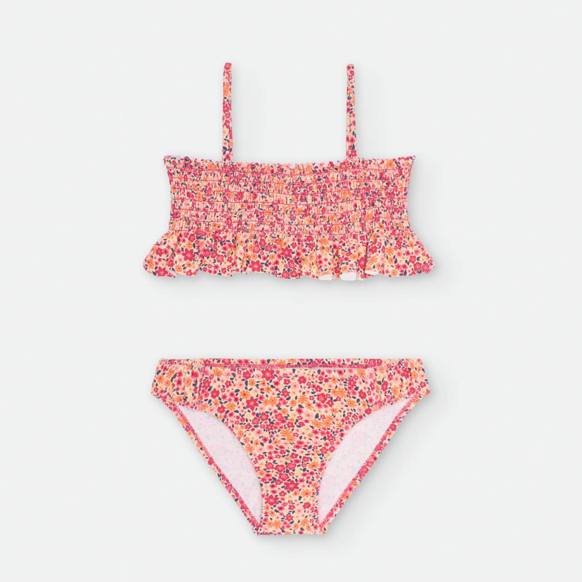 Ver Top bikini elastico flor coral