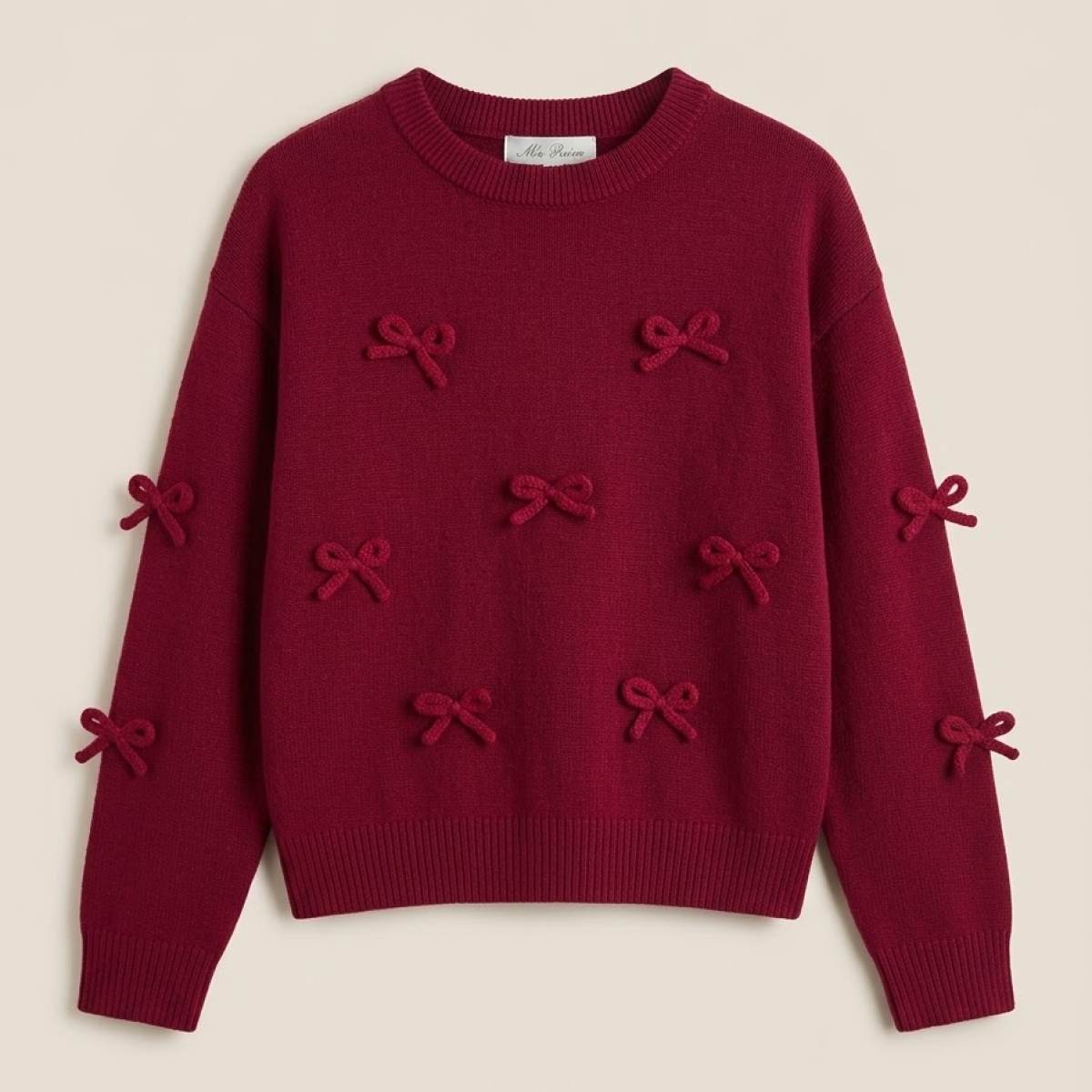 Ver Jersey niña lazo bur/camel/beige