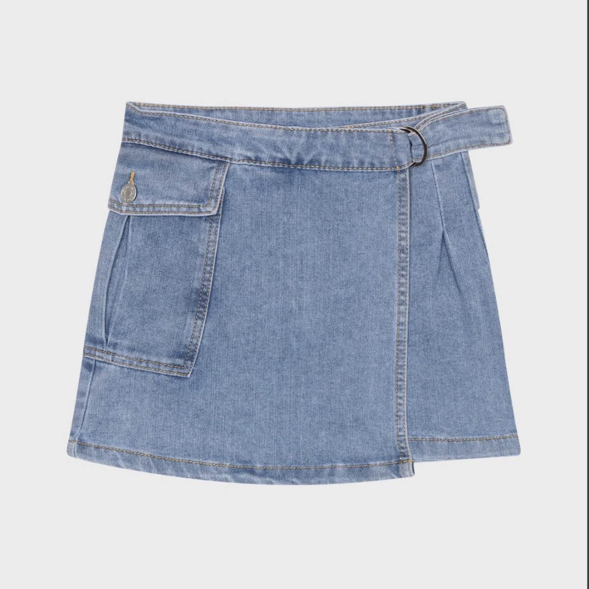 Ver Falda pantalón niña denim claro