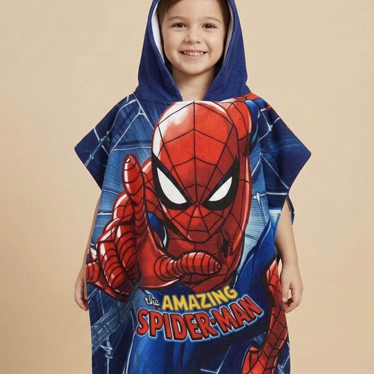 Ver Poncho toalla spiderman azul