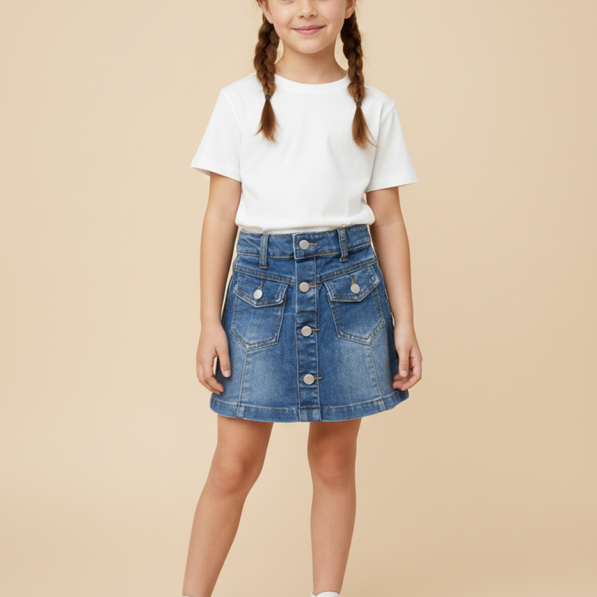 Ver Falda vaquera bolsillos niña