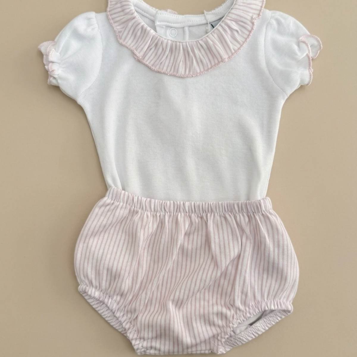 Ver Conjunto bebé niña algodón rosa mirada