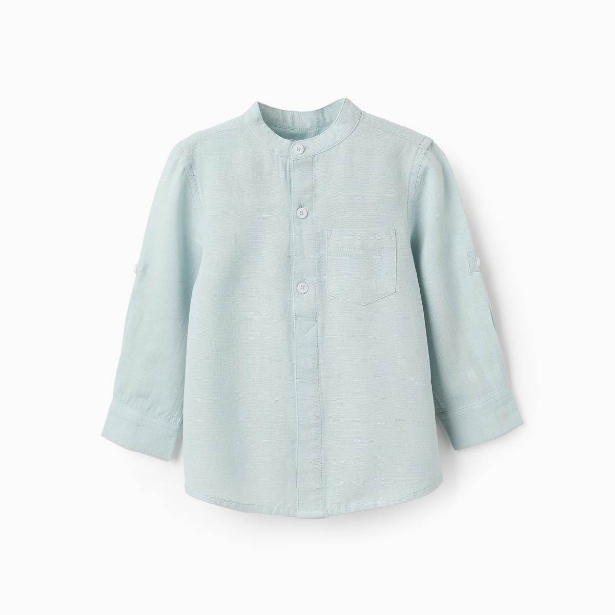 Ver Camisa cuello mao bebé niño, verde agua