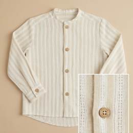 Comprar Camisa niño beige detalles