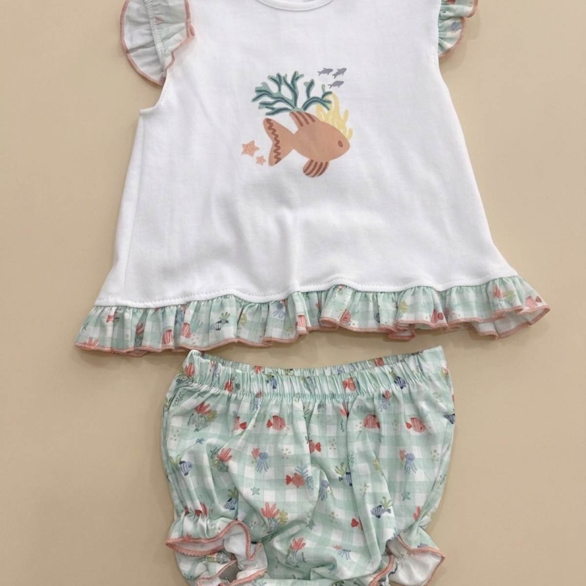 Ver Conjunto bebé niña algodón peces