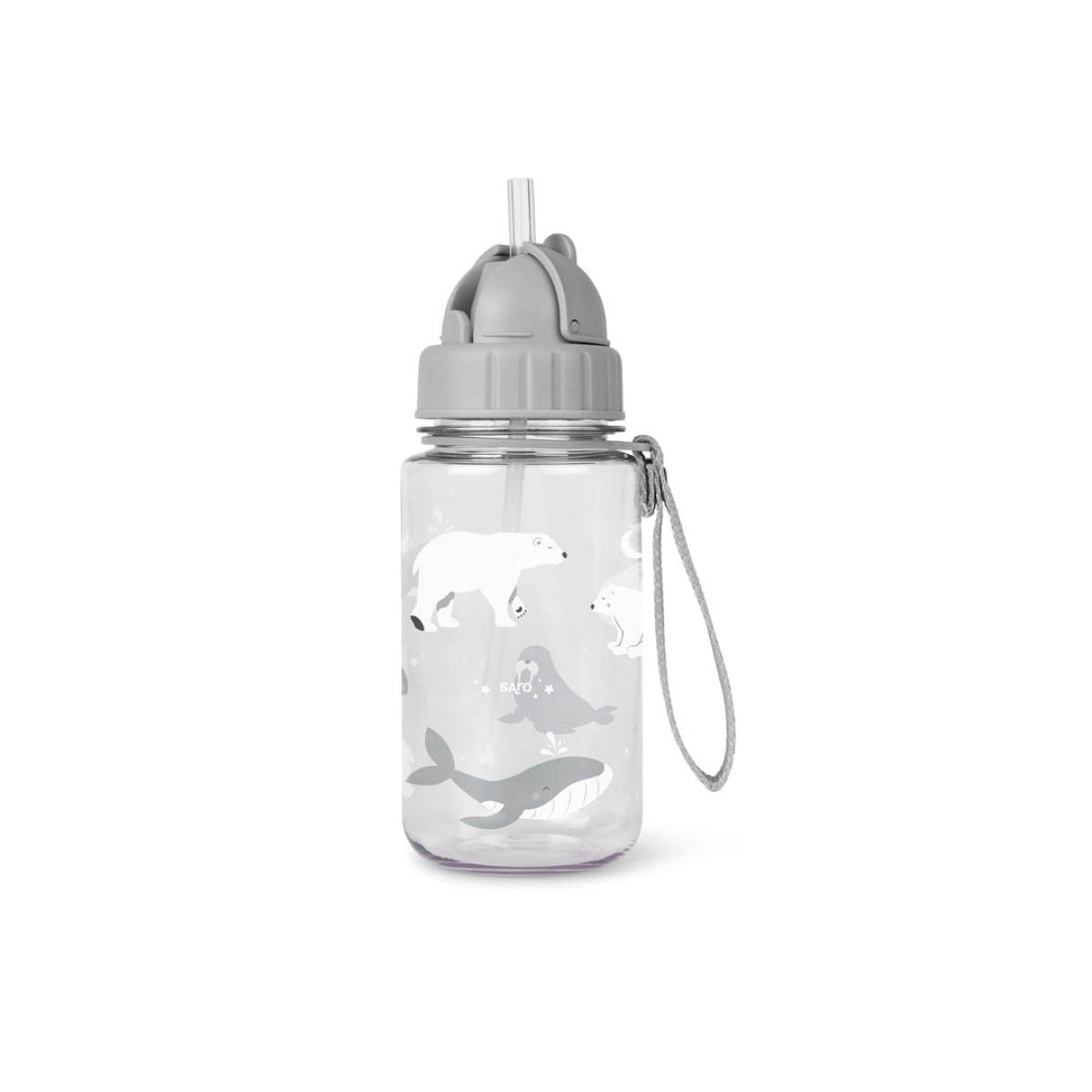 Ver Botella con pajita oso polar verde agua