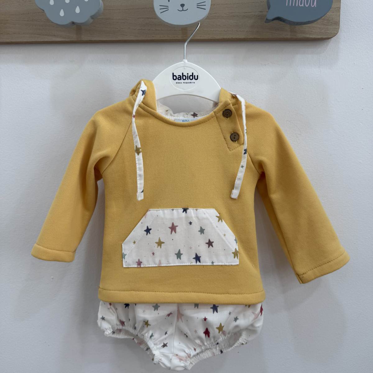 Ver Conjunto niño felpa amarillo estrellas