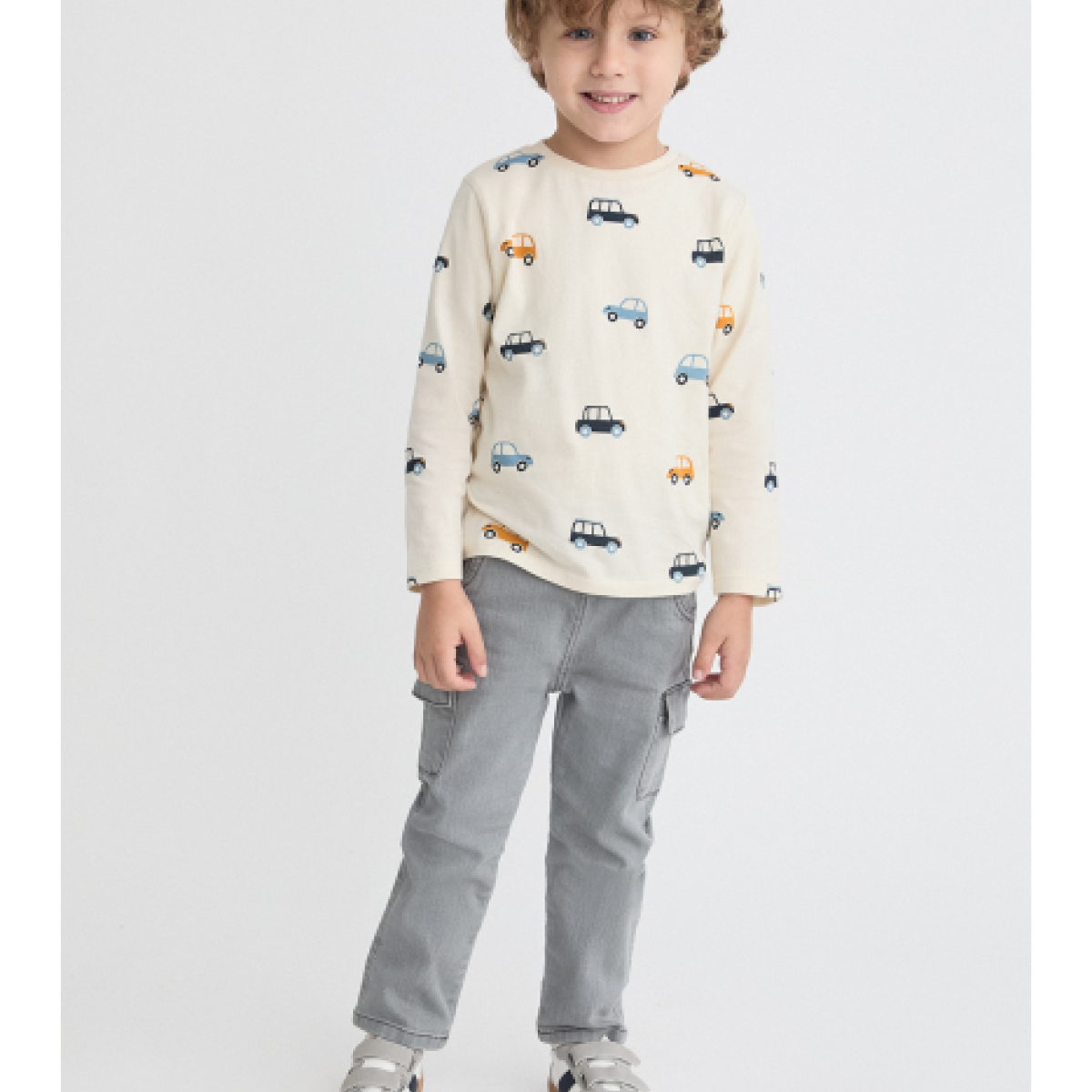 Ver Pantalón niño jogging gris claro
