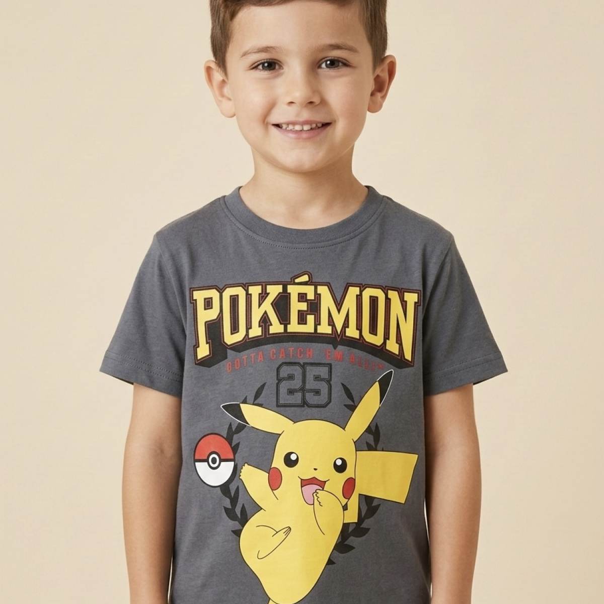 Ver Camiseta niño pokèmon gris/blanco
