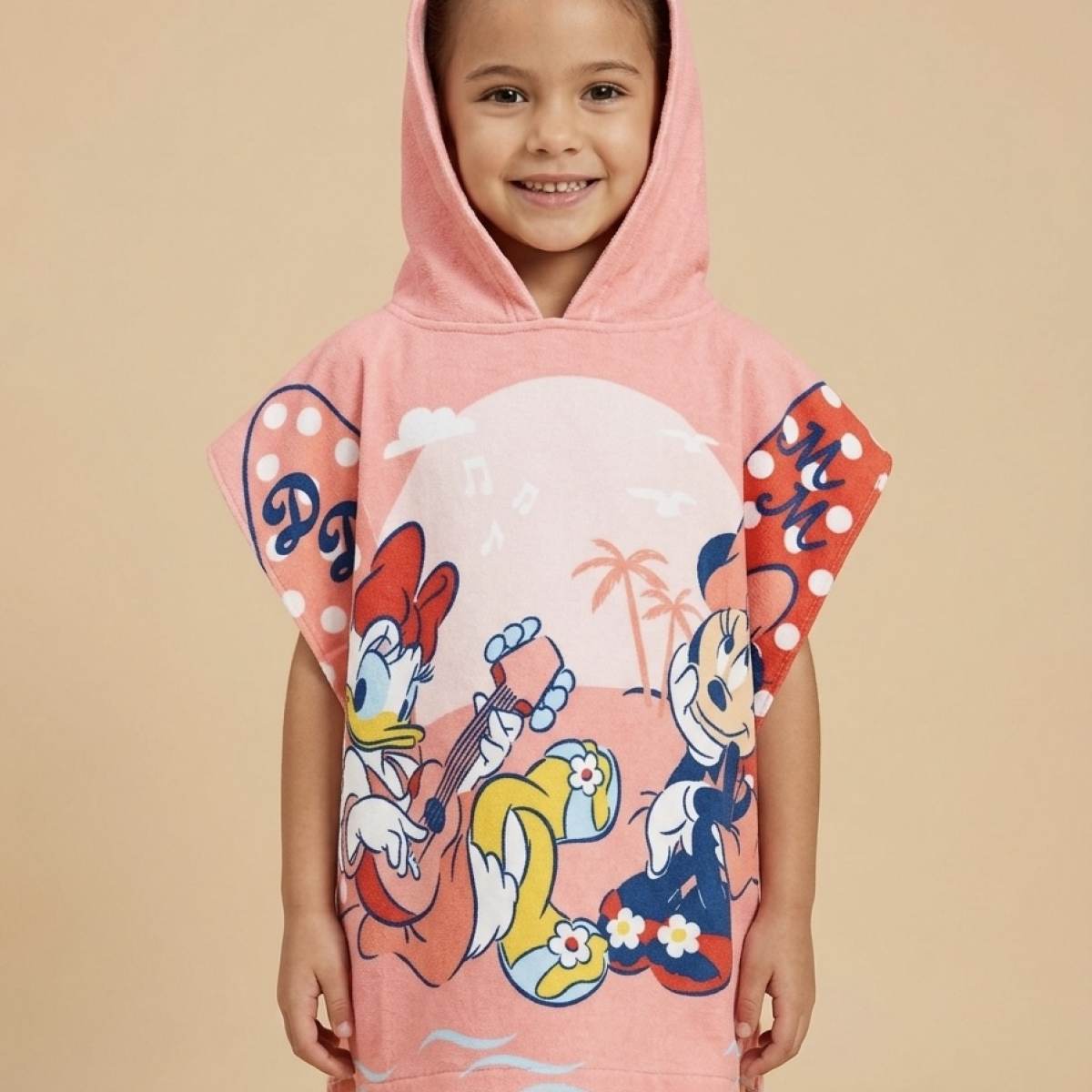 Ver Poncho toalla niña minnie y daisy rosa