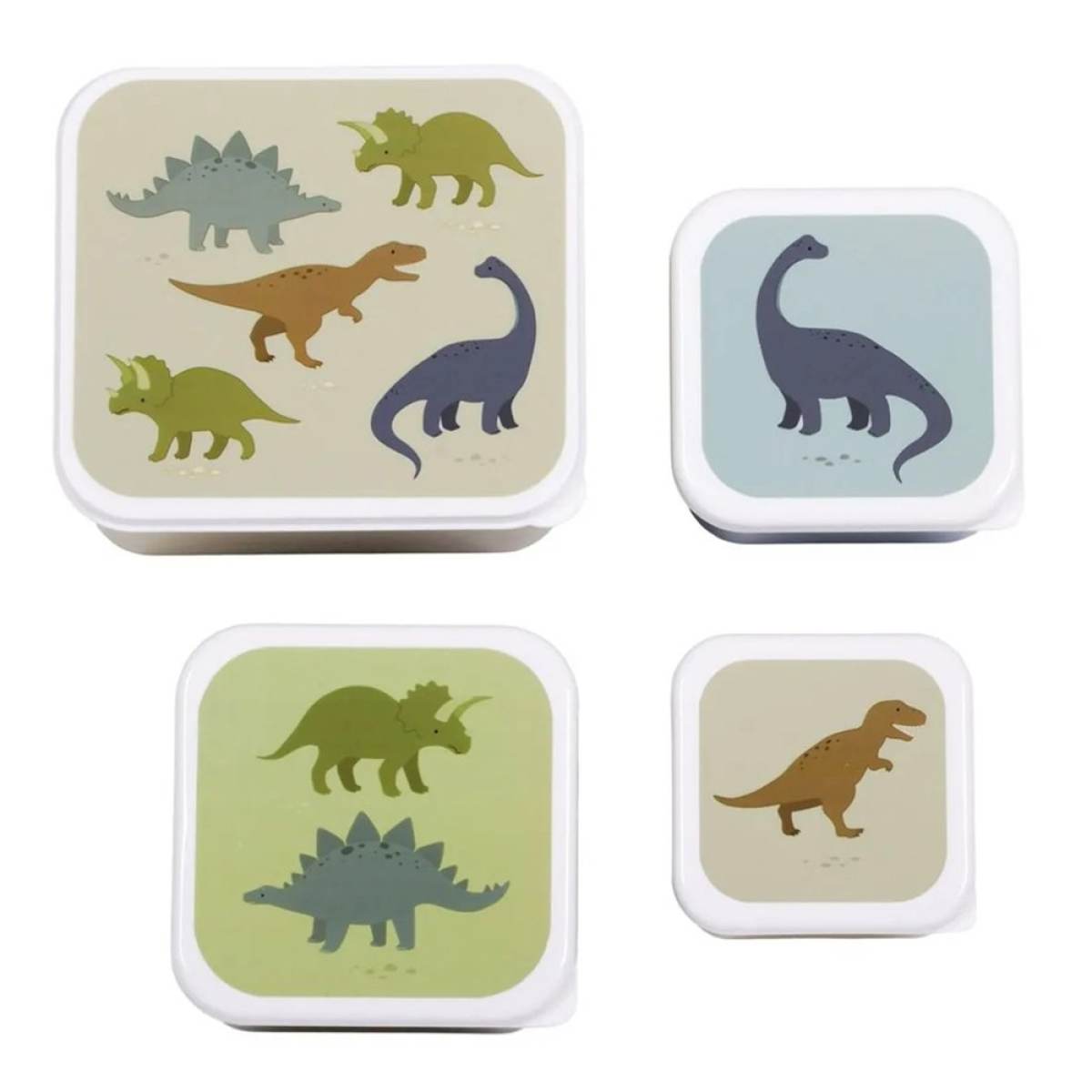 Ver Set 4 cajitas de almuerzo dinosaurios