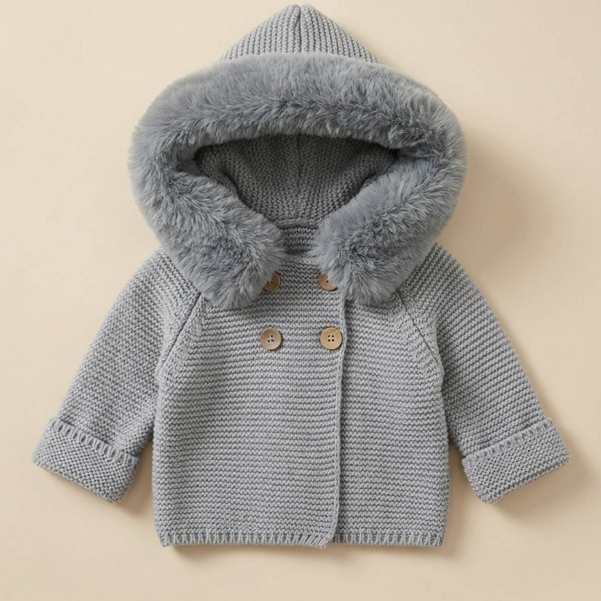 Ver Chaqueta de punto pelos gris/marino/beige
