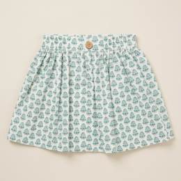 Comprar Falda niña hojas verde agua