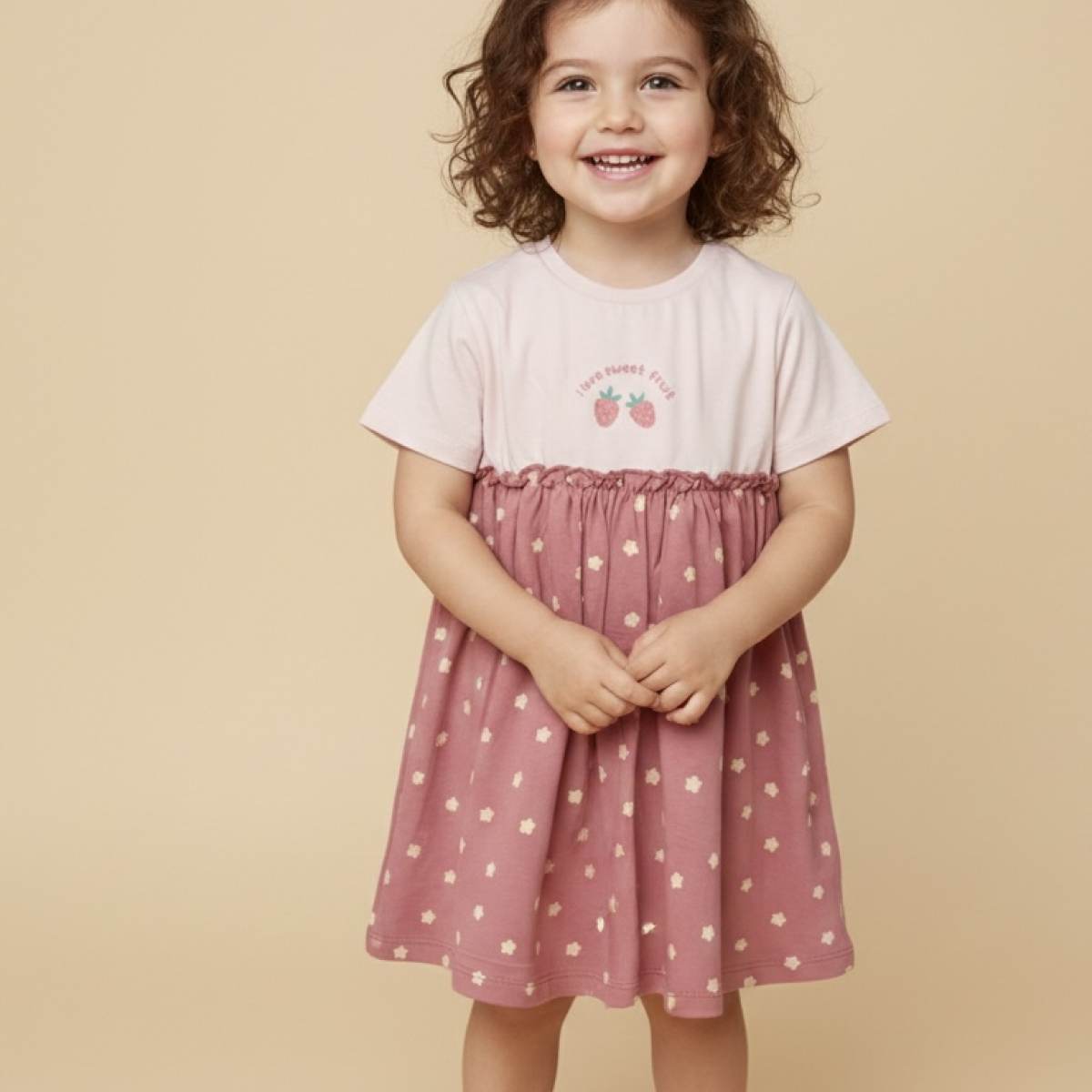 Ver Vestido niña fruit rosa claro