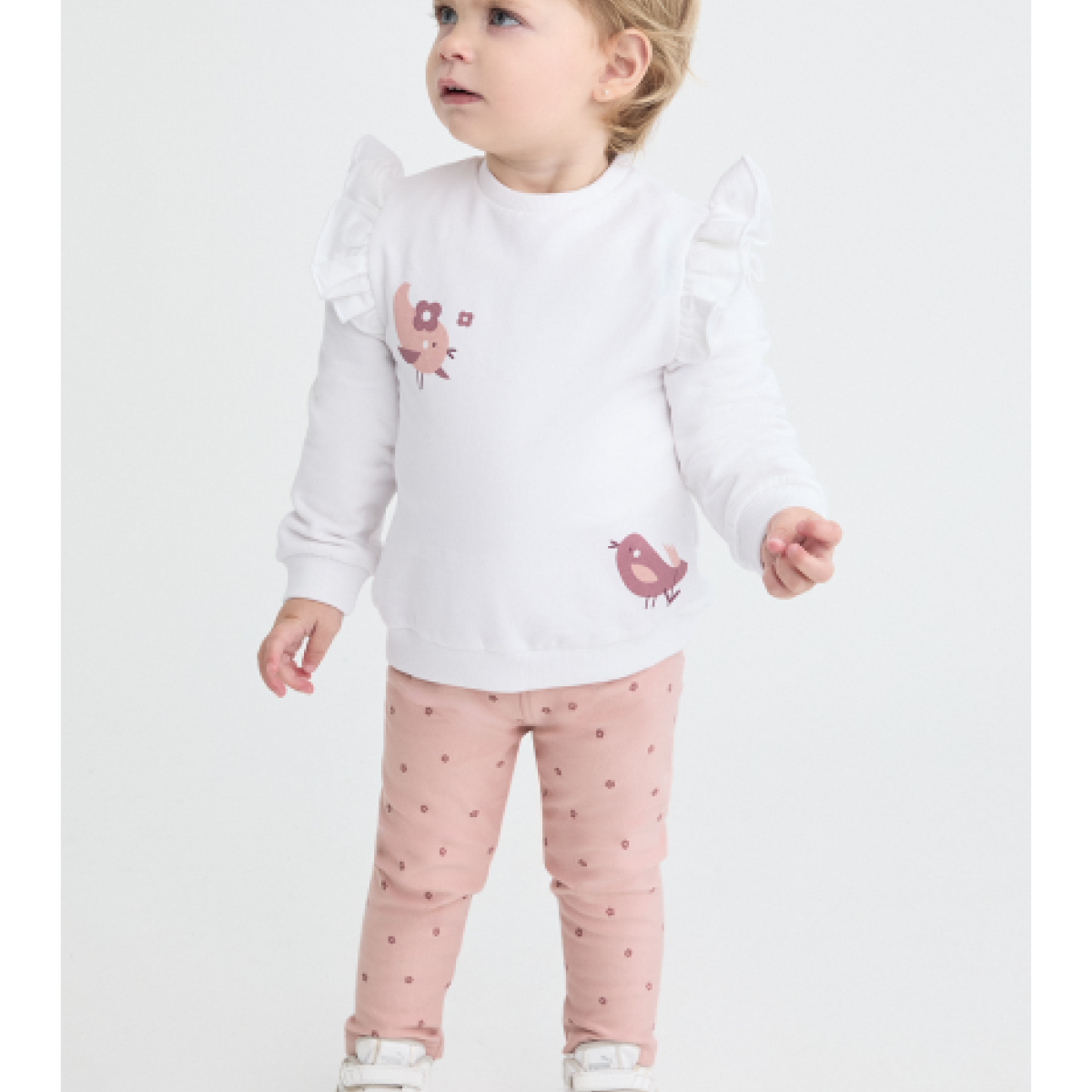 Ver Conjunto bebé niña pajaritos rosa