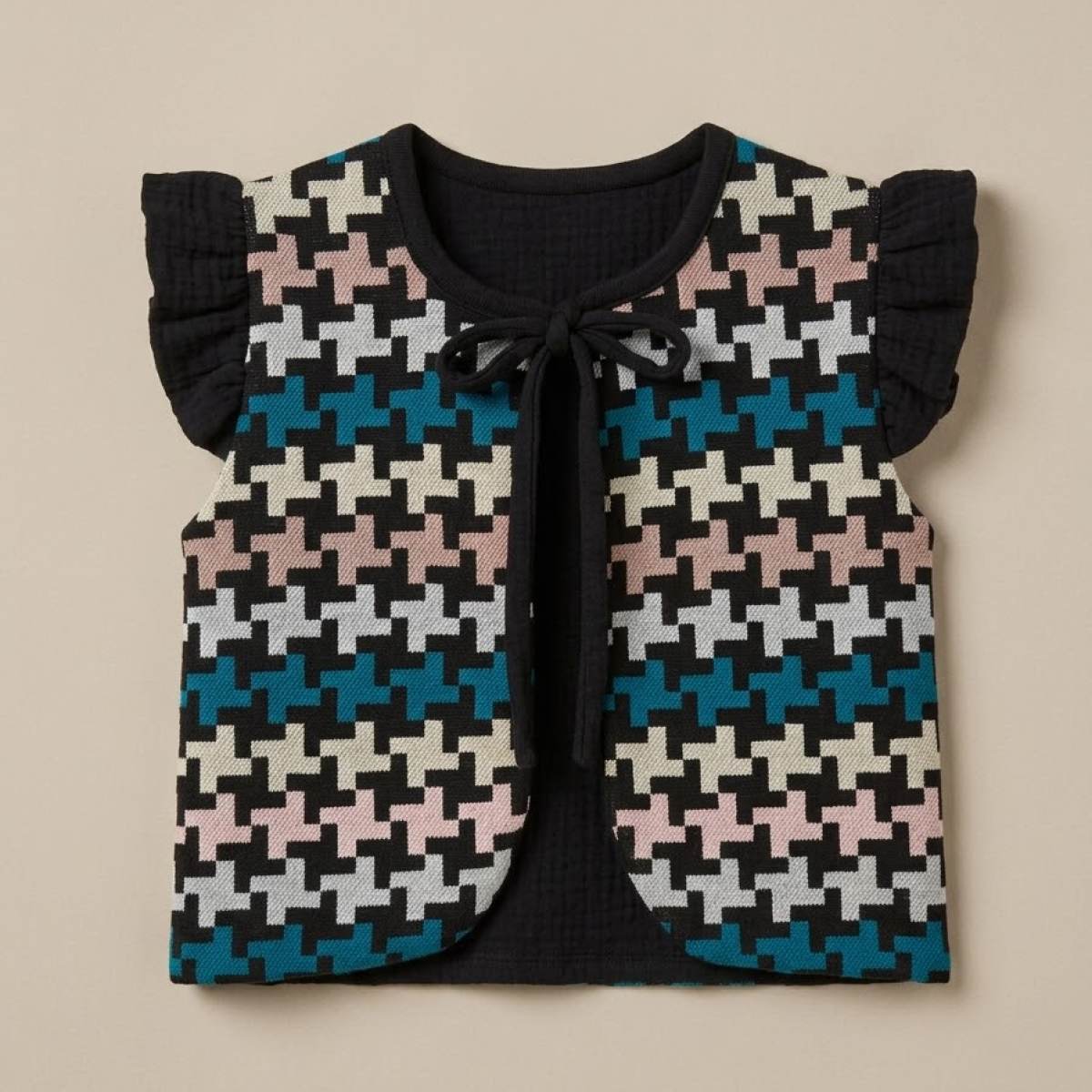 Ver Chaqueta sin mangas pata de gallo colores