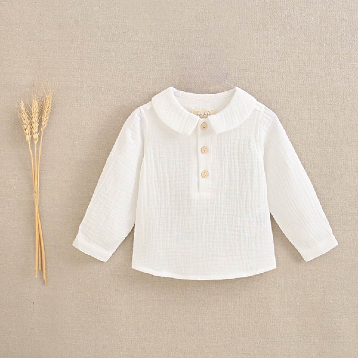 Ver Camisa bebé niño blanca cuello bebé