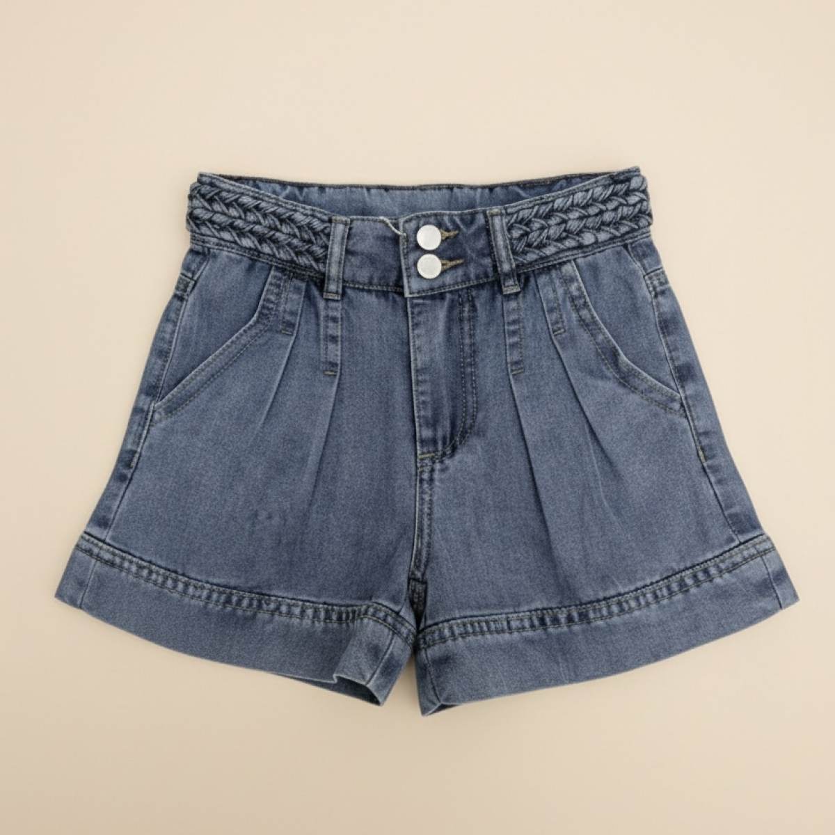 Ver Pantalón niña corto cintura trenzada