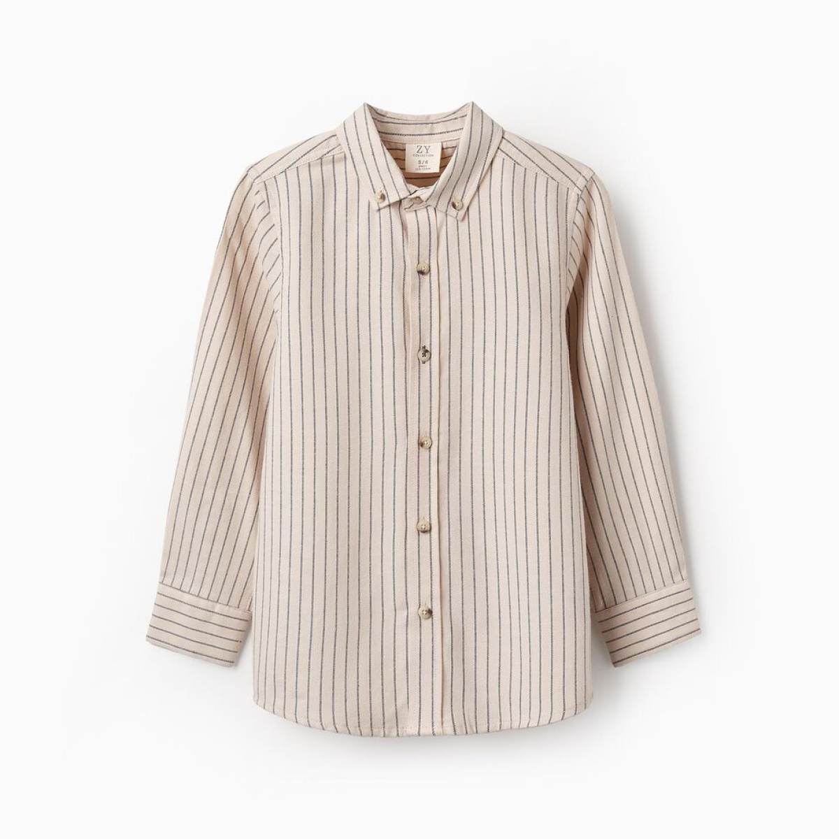Ver Camisa niño beige rayas gris
