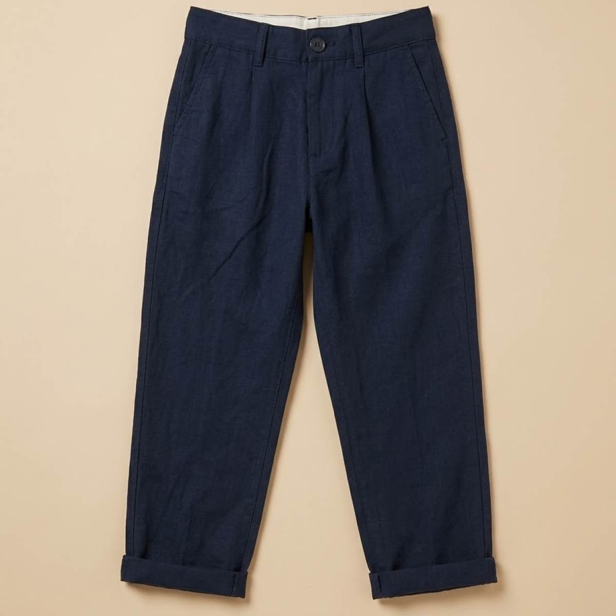 Ver Pantalón suelto lino niño marino