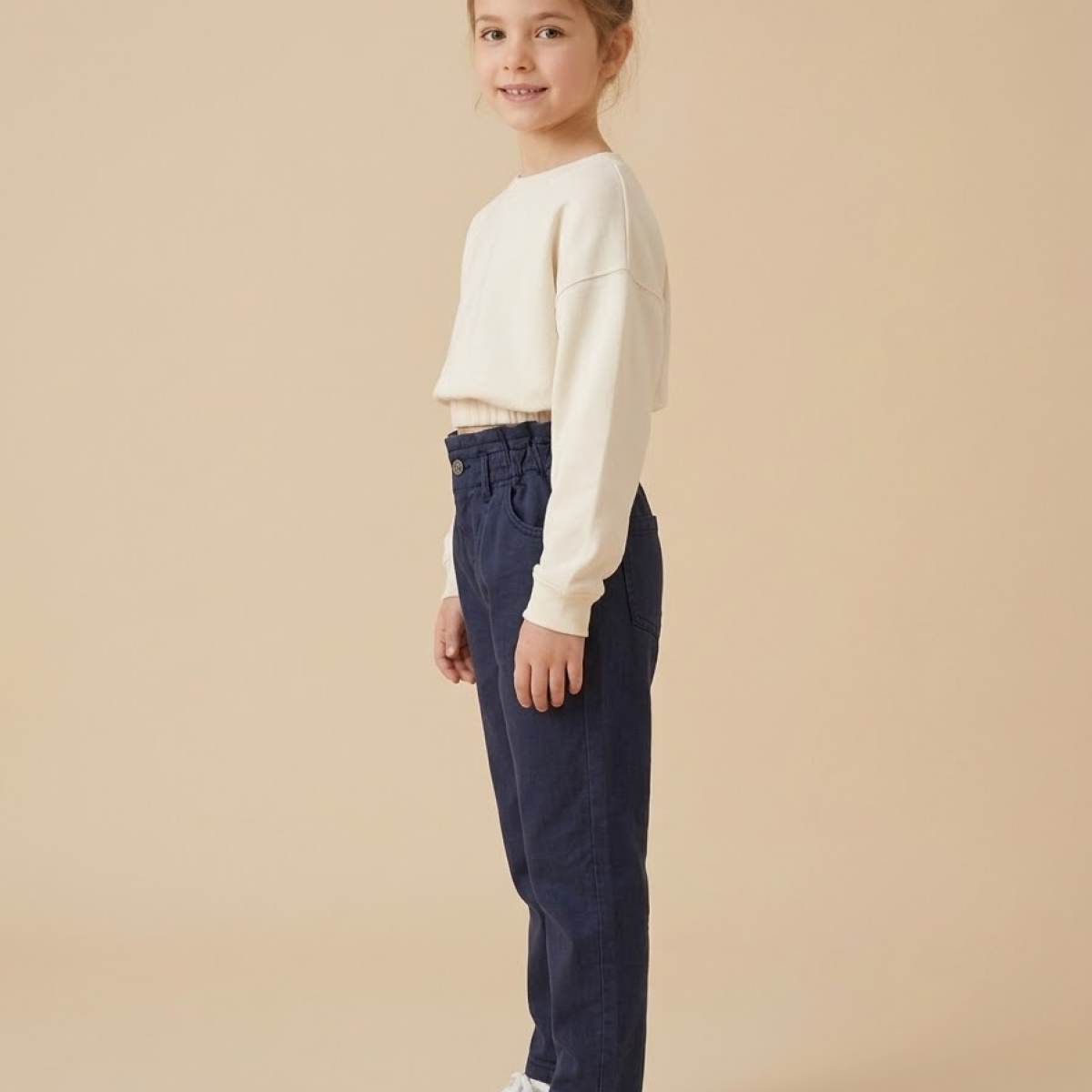 Ver Pantalón niña cintura elástica marino