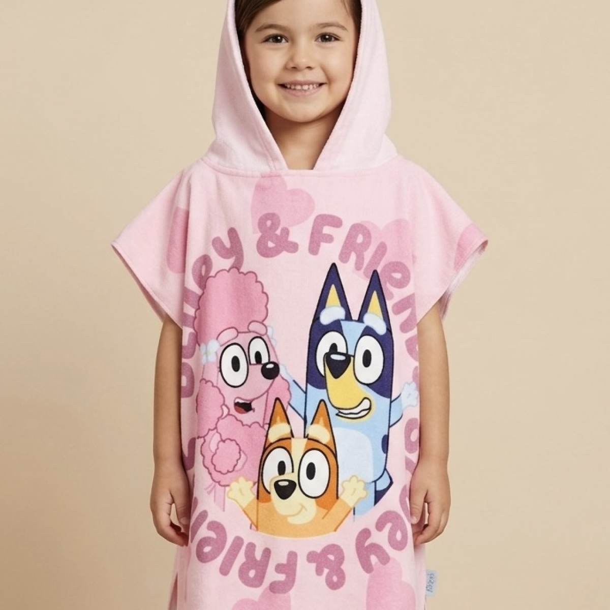 Ver Poncho toalla niña bluey rosa