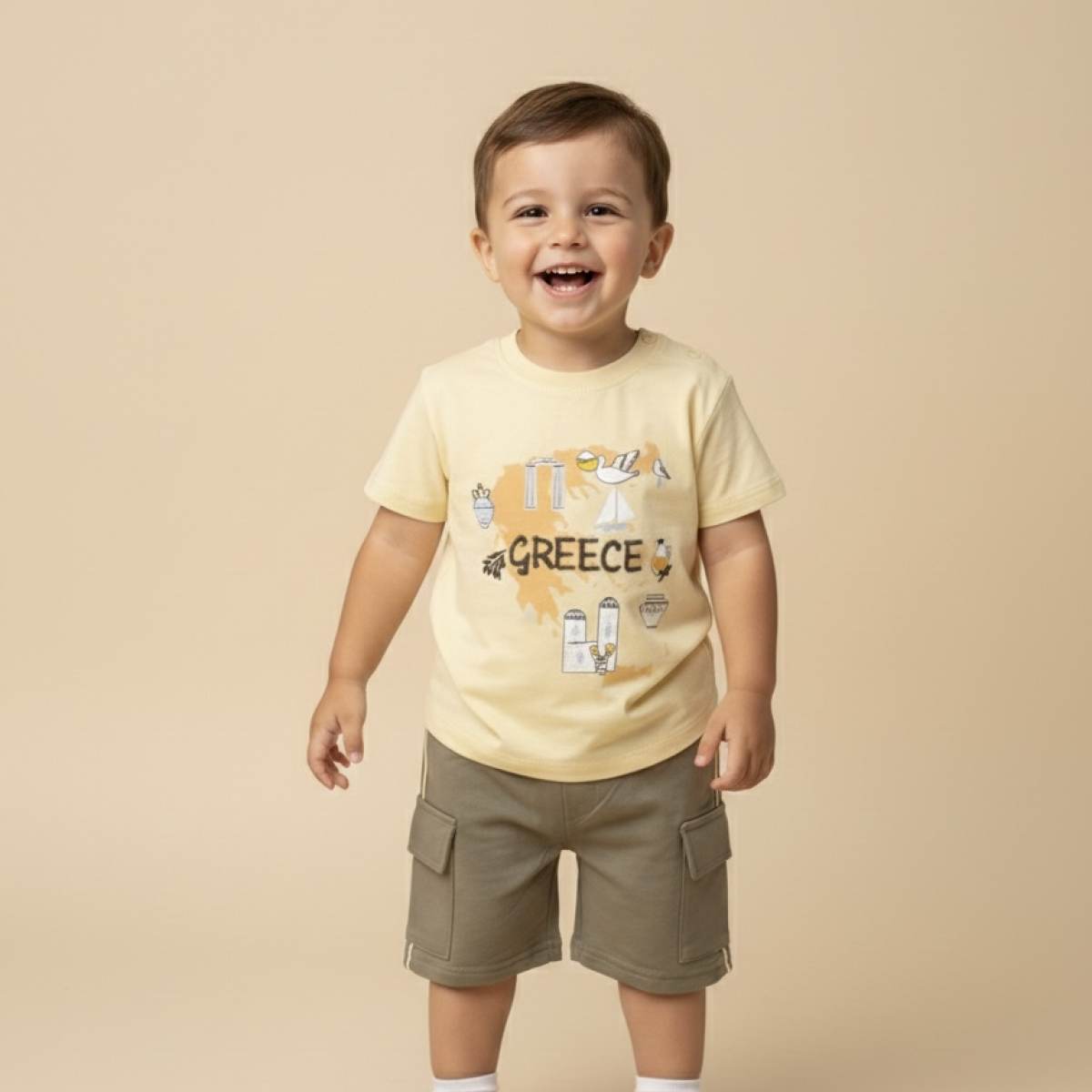 Ver Conjunto bebé niño greece blanco/amarillo